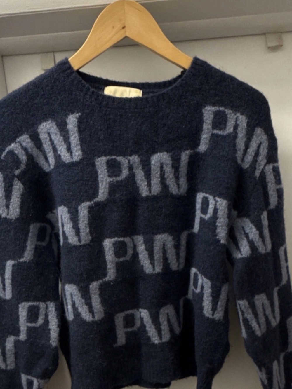Paloma Wool PW Logo Sweater size M Excellent condition Blue Knit Pullover Alpaca